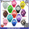 Yxl-823 Hot Sale Japan Movt Quartz Watch Silicone Rubber Plastic Bezel Wrist Watch